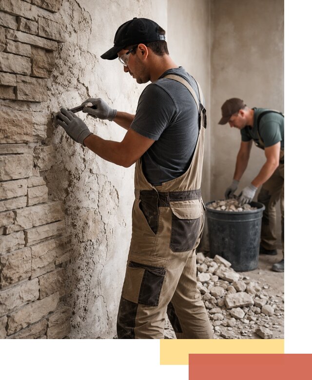 Демонтаж декоративного камня в Лабинске профессионально и безопасно