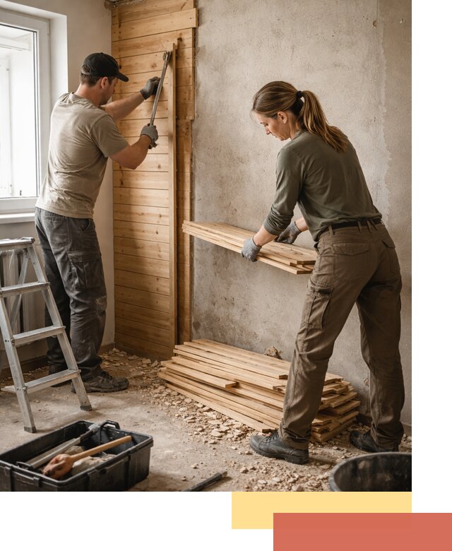 Демонтаж вагонки со стен в Лабинске — профессиональный демонтаж