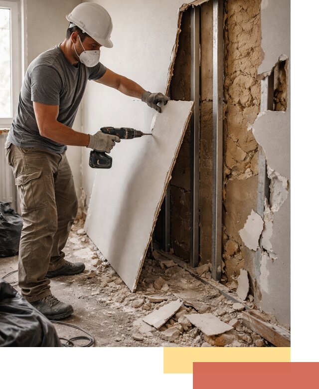 Демонтаж гипсокартона со стен в Лабинске качественно и быстро