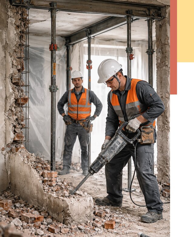 Снос несущих стен в Лабинске от 10992 руб. — демонтаж несущей стены под ключ | ОТДЕЛОЧНИК-Лбк