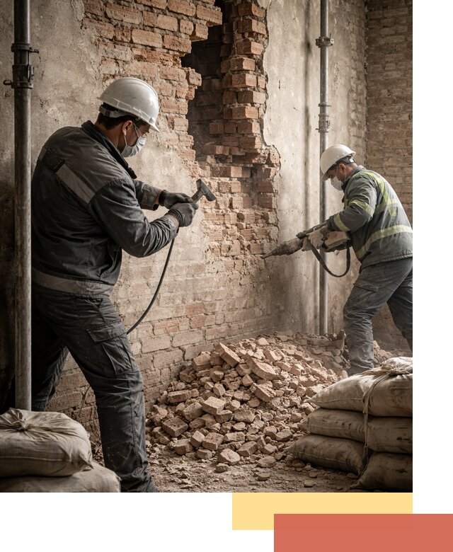 Демонтаж кирпичных стен в Лабинске быстро и безопасно