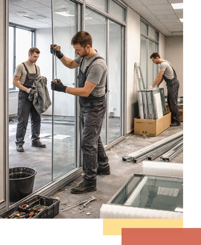 Демонтаж стеклянных перегородок в Лабинске быстро и безопасно