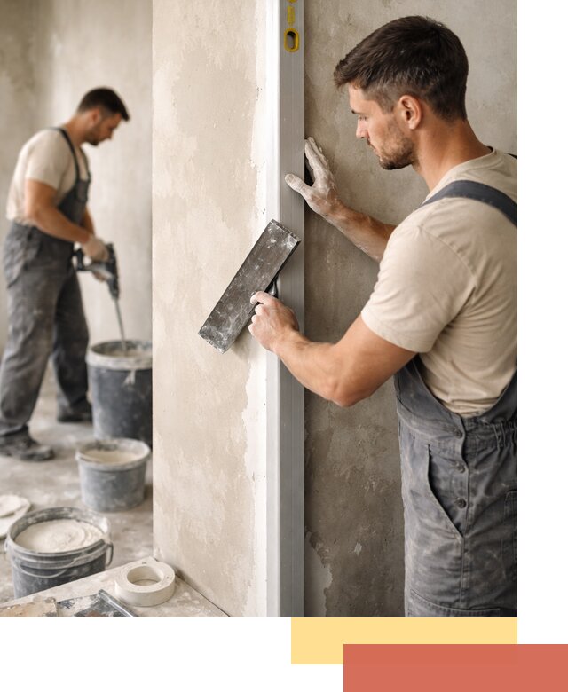 Выведение углов стен в Лабинске: монтаж и оштукатуривание