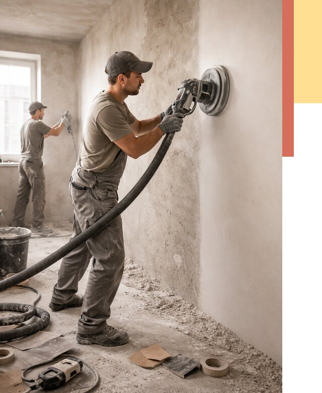 Шлифовка стен в Лабинске от 1287 руб/м2 — быстро и недорого | ОТДЕЛОЧНИК-Лбк