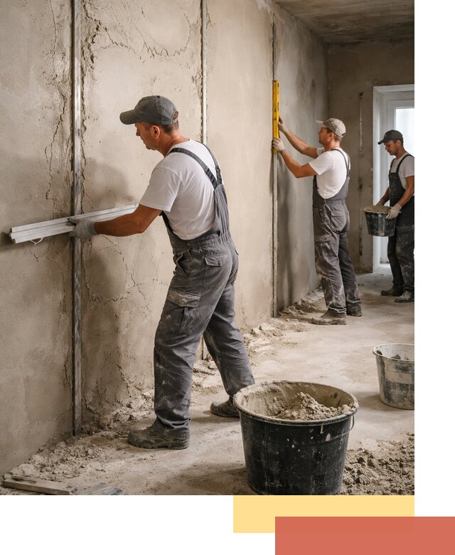 Штукатурка стен по маякам в Лабинске — точная и ровная поверхность