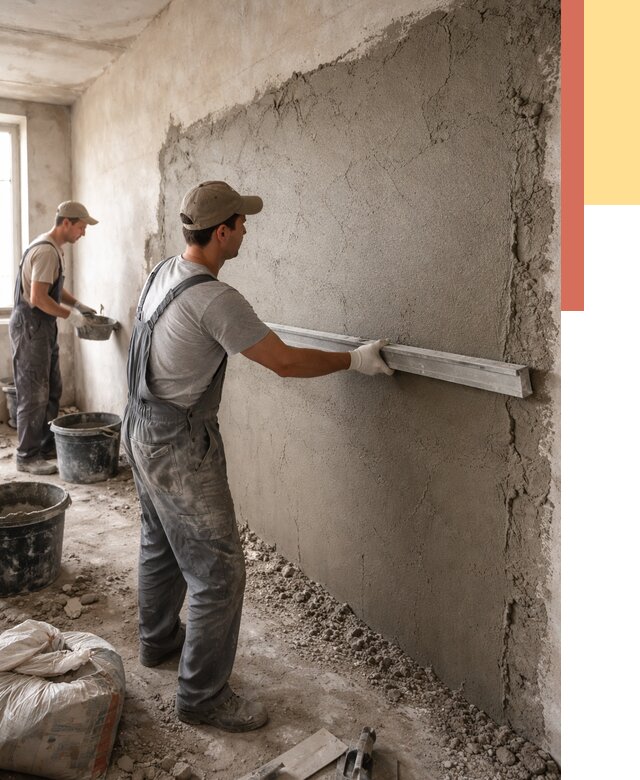 Цементная штукатурка стен в Лабинске от 4826 руб/м2 — быстро и недорого | ОТДЕЛОЧНИК-Лбк