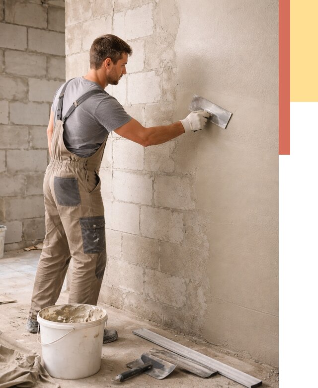 Штукатурка стен из газобетона в Лабинске от 2252 руб./м2 — быстро и недорого | ОТДЕЛОЧНИК-Лбк