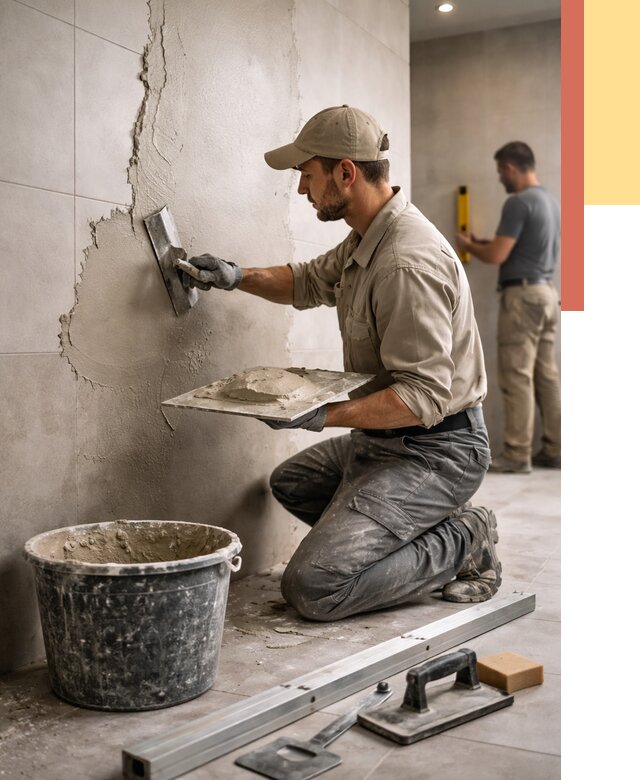 Штукатурка стен в ванной в Лабинске от 4826 руб./м² — выравнивание под ключ | ОТДЕЛОЧНИК-Лбк