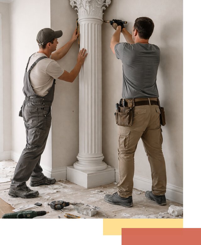 Установка декоративных колонн в Лабинске под ключ