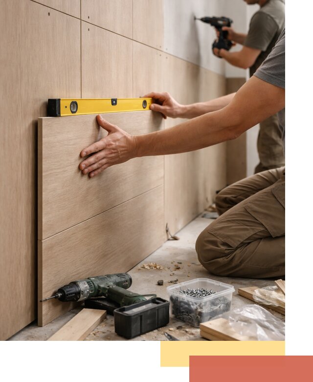 Профессиональный монтаж МДФ панелей на стены в Лабинске