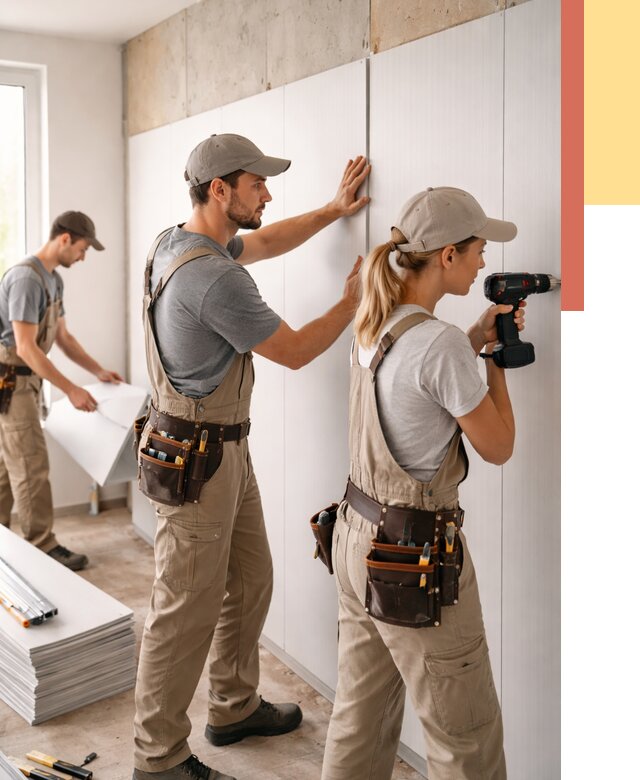 Монтаж ПВХ панелей на стены в Лабинске от 483 руб/м2 — быстро и недорого | ОТДЕЛОЧНИК-Лбк