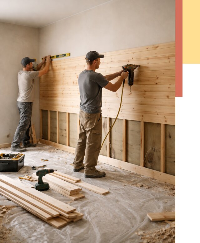 Монтаж деревянной вагонки на стены в Лабинске от 8043 руб. | Услуги монтажа вагонки | ОТДЕЛОЧНИК-Лбк