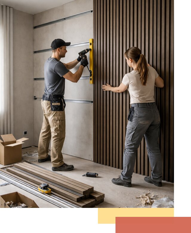 Монтаж реечных панелей на стены в Лабинске