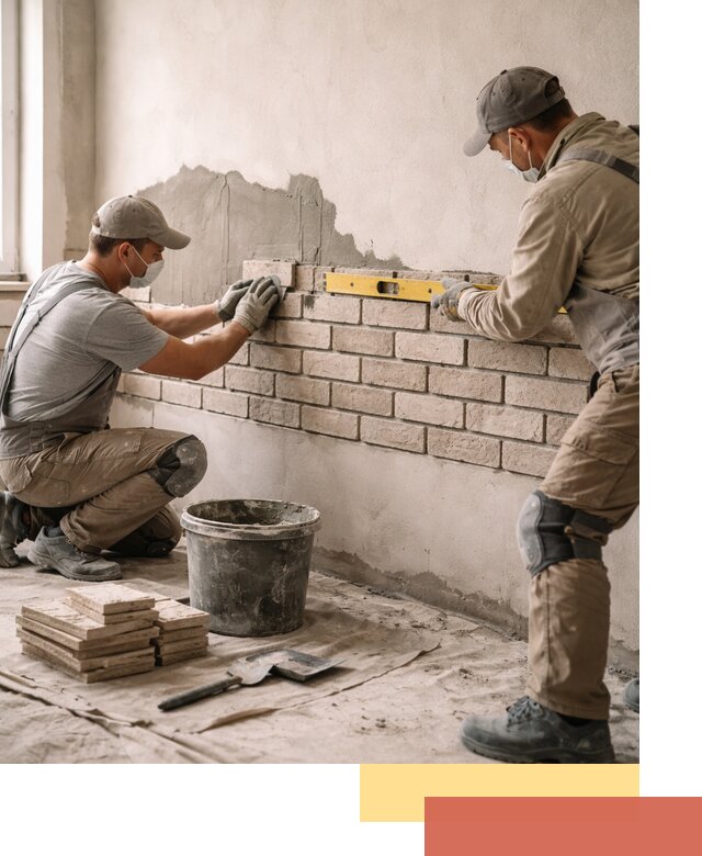 Монтаж декоративного кирпича профессионально в Лабинске