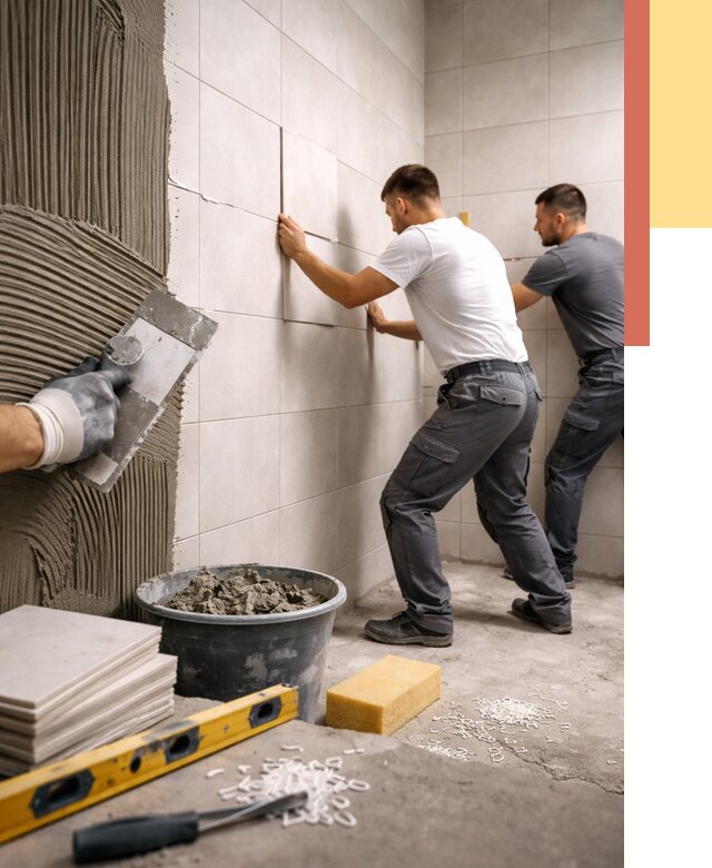 Укладка плитки на стены в Лабинске от 912 руб. — качественно и недорого | ОТДЕЛОЧНИК-Лбк