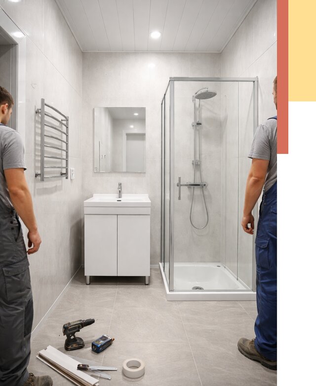 Отделка ванной комнаты панелями ПВХ в Лабинске от 4826 руб. за м2 | ОТДЕЛОЧНИК-Лбк