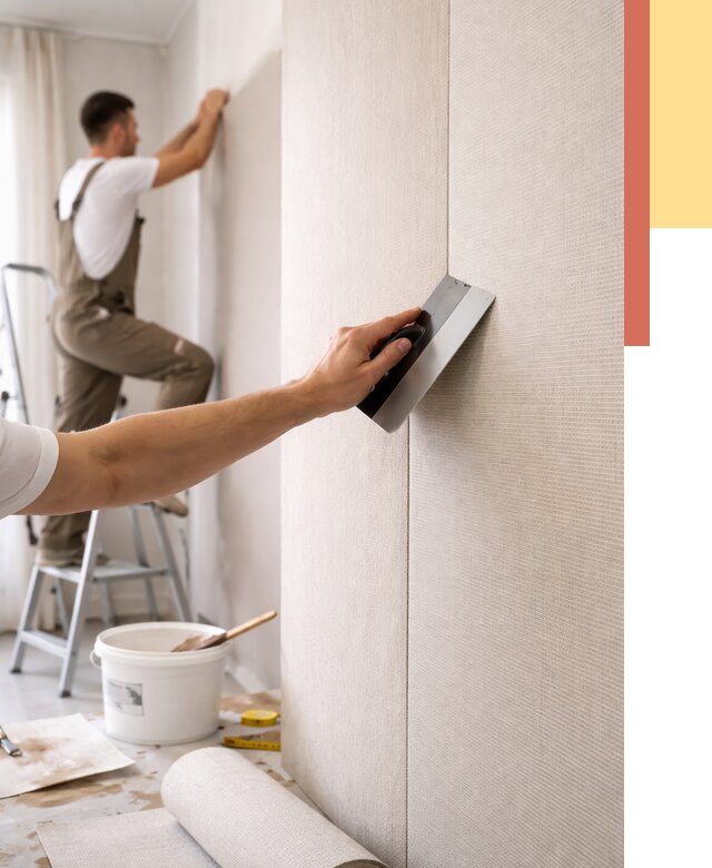 Поклейка текстильных обоев в Лабинске от 4826 руб. под ключ | ОТДЕЛОЧНИК-Лбк