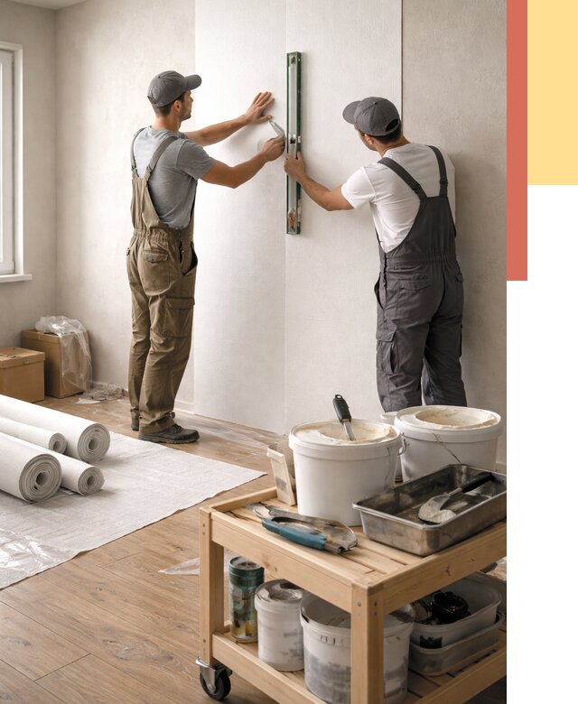 Поклейка стеклообоев в Лабинске от 6971 руб. за м2 — быстро и недорого | ОТДЕЛОЧНИК-Лбк