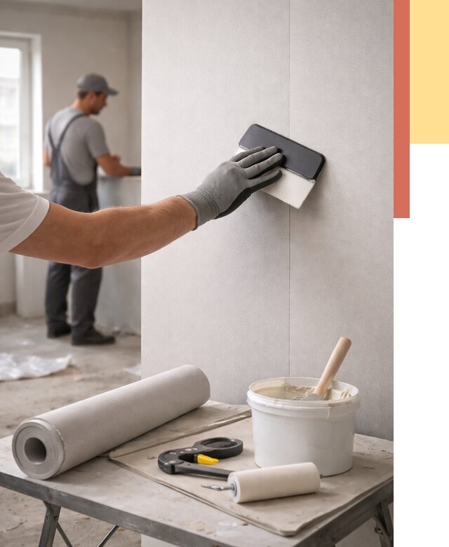 Поклейка обоев под покраску в Лабинске от 3753 руб. за м2 | ОТДЕЛОЧНИК-Лбк