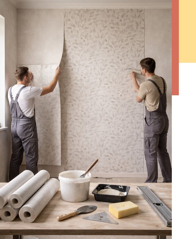 Поклейка обоев с подбором рисунка в Лабинске от 3753 руб. | ОТДЕЛОЧНИК-Лбк - быстро и недорого