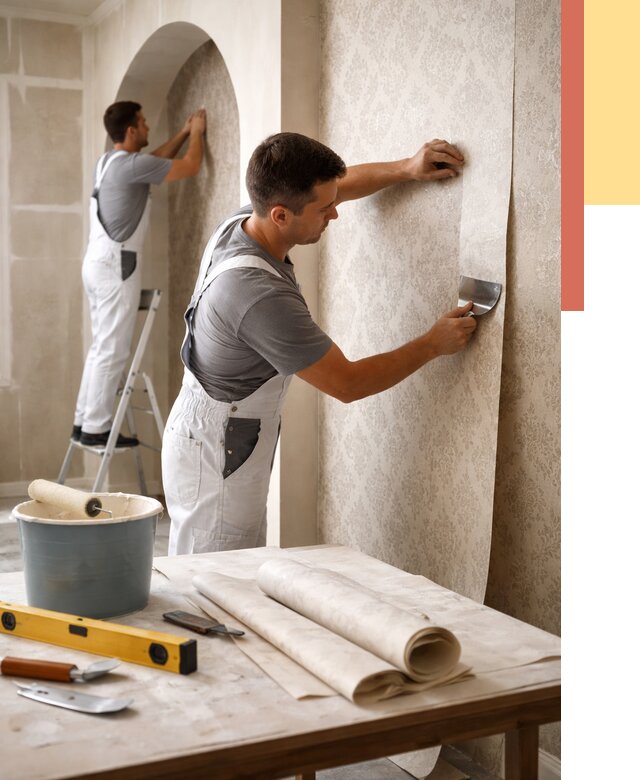 Поклейка обоев на сложные стены в Лабинске от 3003 руб. под ключ | ОТДЕЛОЧНИК-Лбк