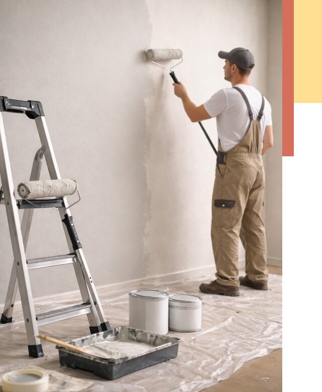 Покраска стен латексной краской в Лабинске от 4826 руб. за м2 | ОТДЕЛОЧНИК-Лбк