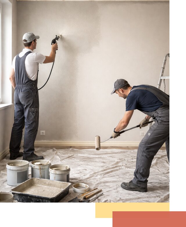 Покраска стен моющейся краской и защита поверхностей в Лабинске