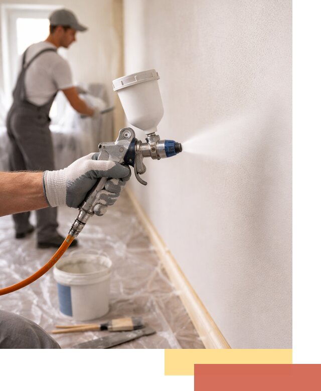 Покраска стен краскопультом в Лабинске быстро и качественно