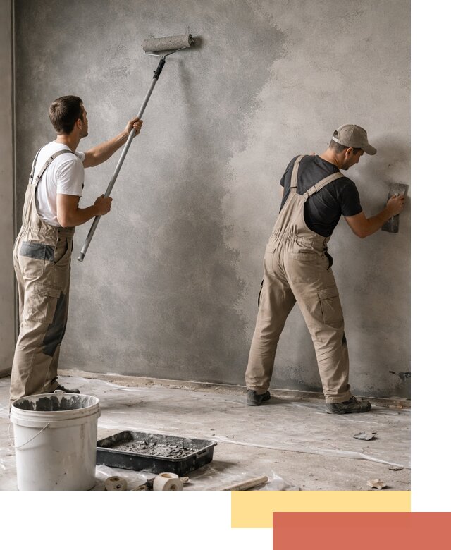 Покраска стен под бетон в Лабинске профессионально и недорого