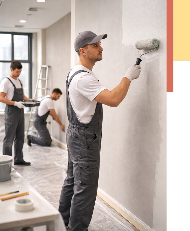 Покраска стен в офисе в Лабинске от 9115 руб. — быстро и недорого | ОТДЕЛОЧНИК-Лбк