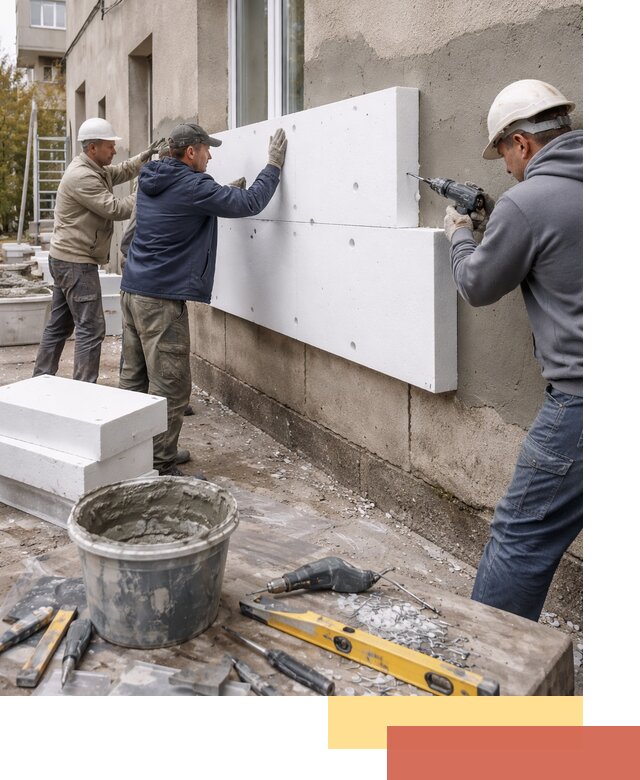 Утепление наружных стен пенопластом в Лабинске