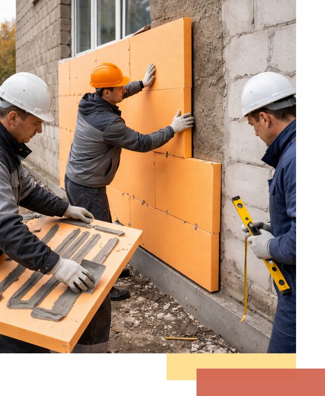 Утепление фасада пеноплексом под ключ в Лабинске