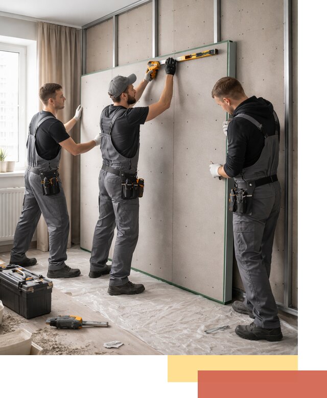 Шумоизоляция стен панелями ЗИПС в Лабинске для жилых и коммерческих помещений