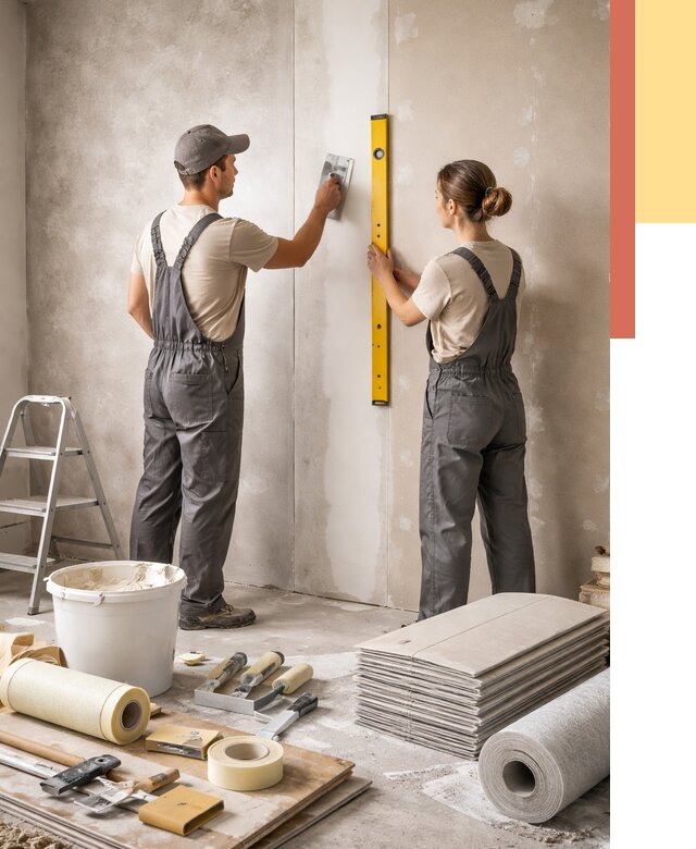 Отделка стен в Лабинске от 1609 руб/м² — недорого, быстро, под ключ | ОТДЕЛОЧНИК-Лбк