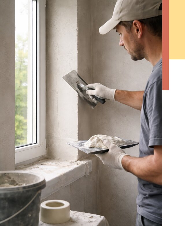 Штукатурка откосов в Лабинске от 4826 руб/м² — услуги и выравнивание под ключ | ОТДЕЛОЧНИК-Лбк