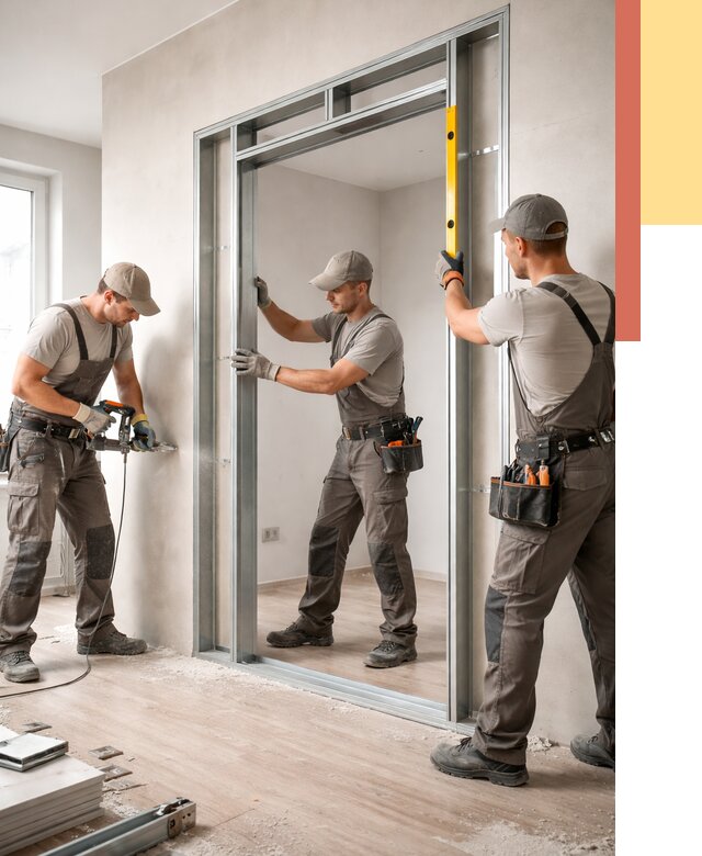 Устройство дверного проема в перегородке в Лабинске от 4826 руб. под ключ | ОТДЕЛОЧНИК-Лбк