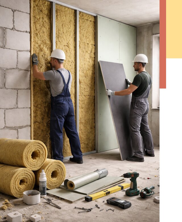 Шумоизоляция перегородок из блоков в Лабинске от 1984 руб./м² — быстро и недорого | ОТДЕЛОЧНИК-Лбк