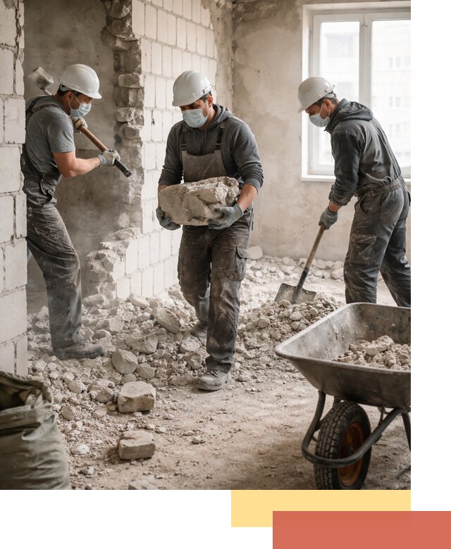 Демонтаж блочных перегородок в Лабинске быстро и аккуратно