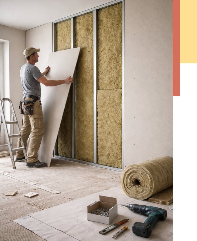 Перегородка из гипсокартона с шумоизоляцией в Лабинске от 3346 руб. | ОТДЕЛОЧНИК-Лбк