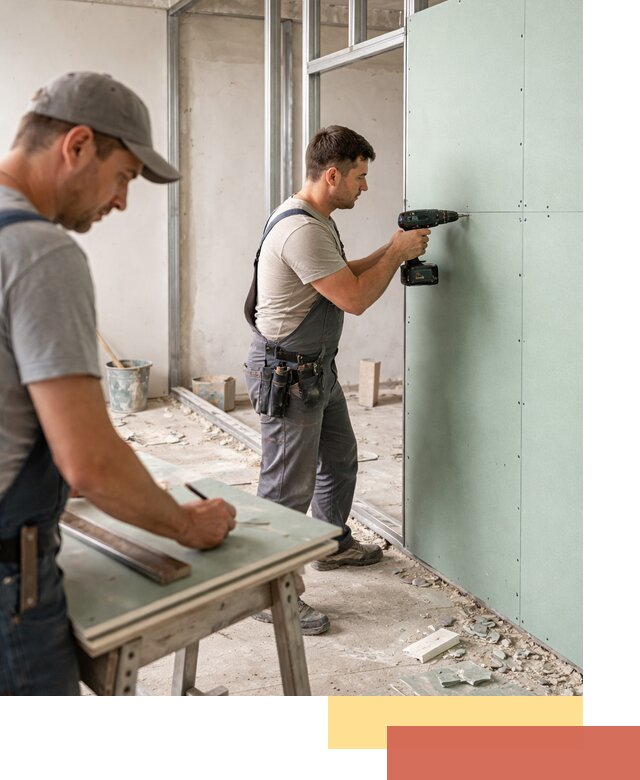 Перегородки из влагостойкого гипсокартона под ключ в Лабинске