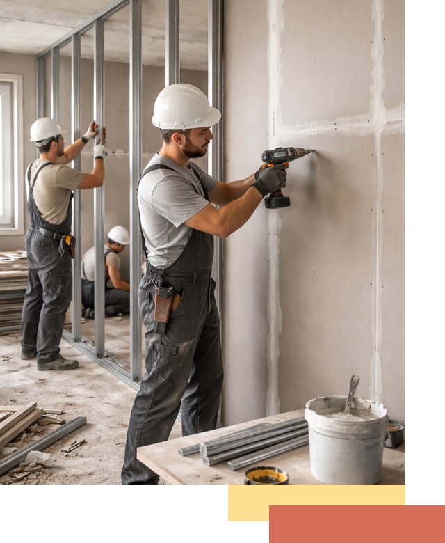 Перегородки из огнестойкого гипсокартона в Лабинске под ключ