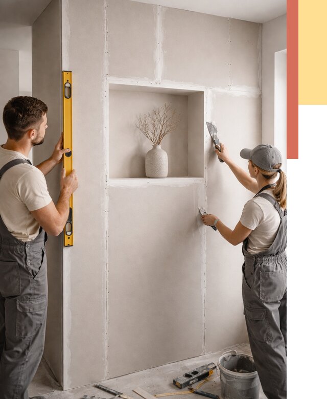 Перегородка из гипсокартона с нишей в Лабинске от 3485 руб. под ключ | ОТДЕЛОЧНИК-Лбк