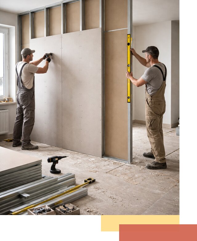 Зонирующая перегородка из гипсокартона под ключ в Лабинске