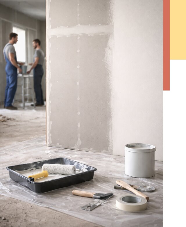 Покраска перегородок из гипсокартона в Лабинске от 4826 руб. под ключ | ОТДЕЛОЧНИК-Лбк