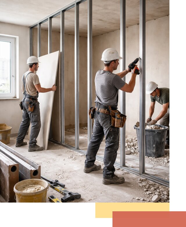 Перенос гипсокартонной перегородки в Лабинске профессионально и быстро