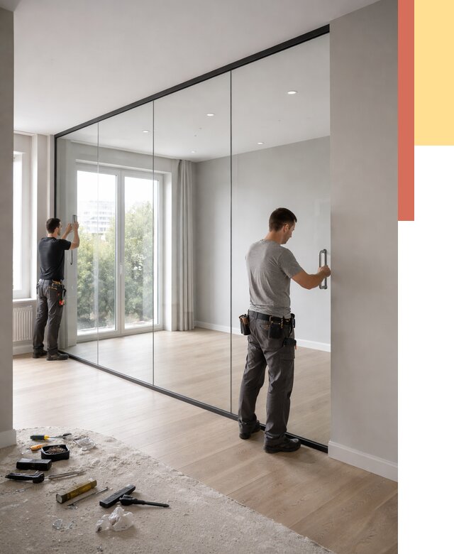 Изготовление стеклянных перегородок в Лабинске от 13244 руб. под ключ | ОТДЕЛОЧНИК-Лбк