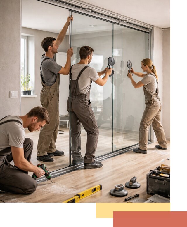 Изготовление стеклянных перегородок на заказ в Лабинске