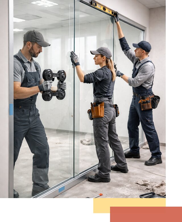 Профессиональный монтаж стеклянных перегородок в Лабинске