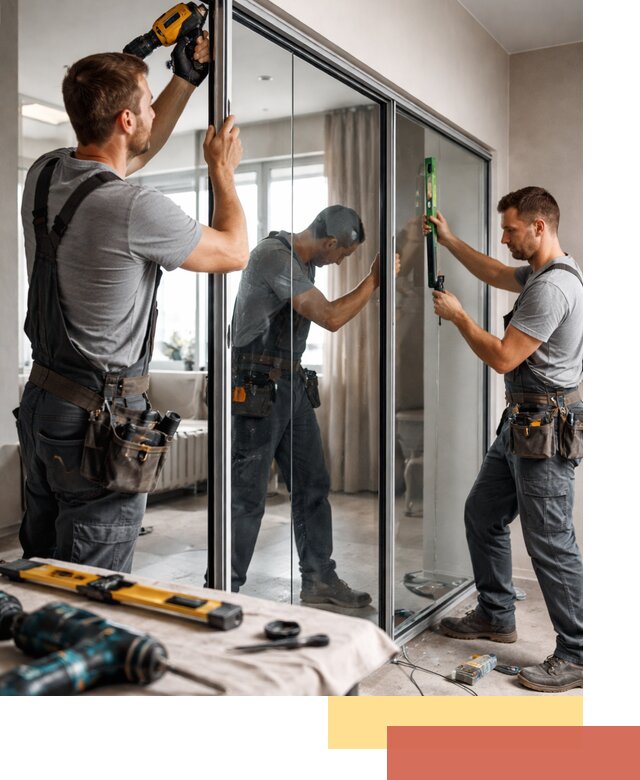 Каркасные стеклянные перегородки под ключ в Лабинске