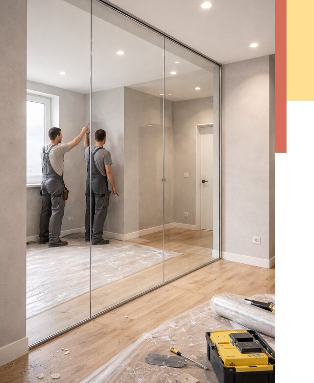 Безрамные стеклянные перегородки в Лабинске — монтаж от 10188 руб. | ОТДЕЛОЧНИК-Лбк